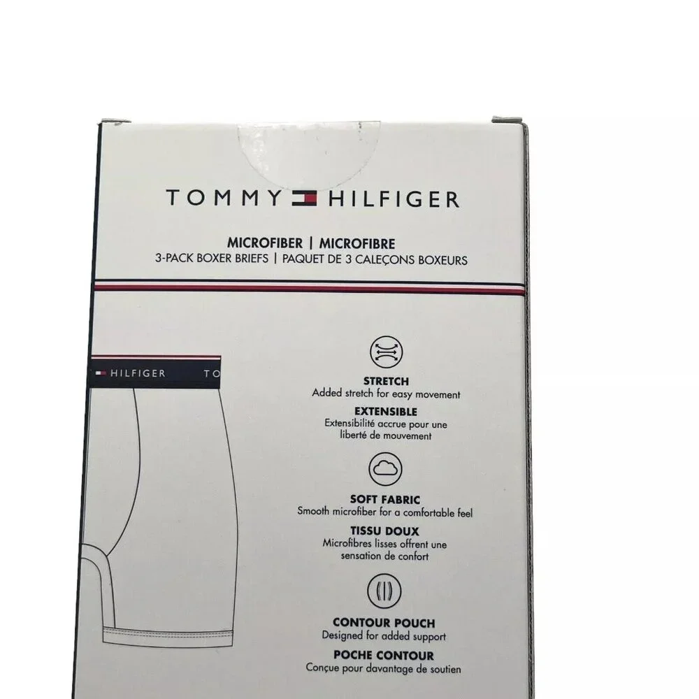 Tommy Hilfiger Mens Boxer Briefs Size XL-XXL Microfiber Underwear Multic- 3 Pack